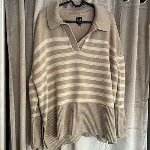 Beige Oversized Knit Sweater